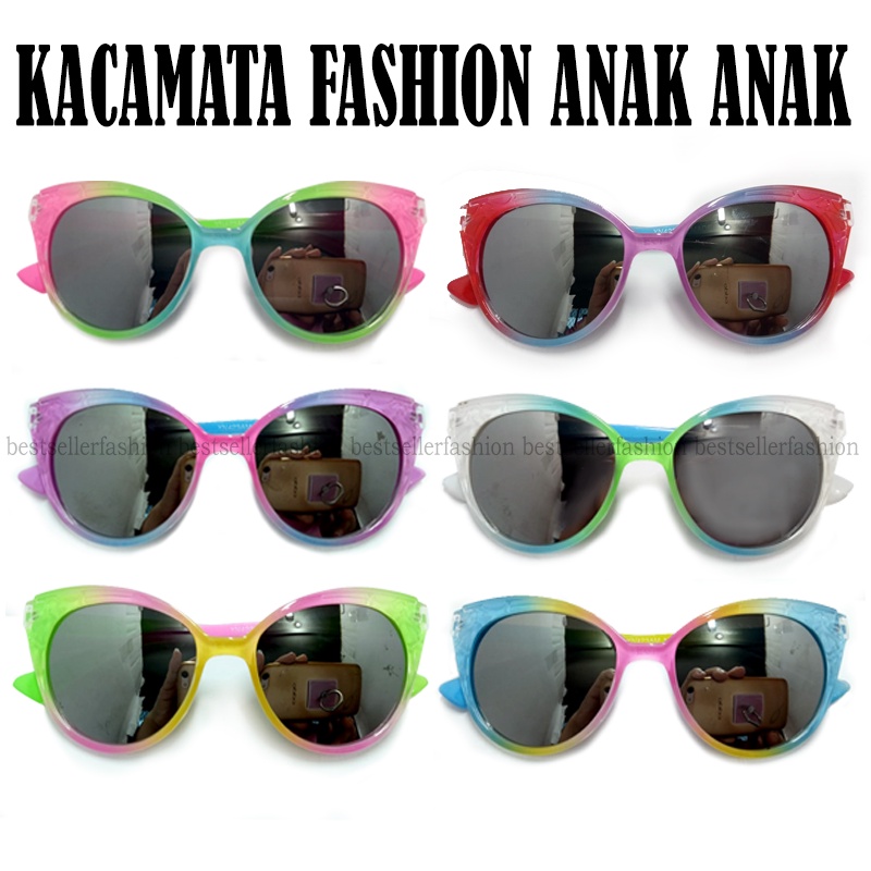 Kacamata anak anak kacamata hitam anak fashion perempuan laki laki kaca mata kids sunglasses unisex black lensa miror