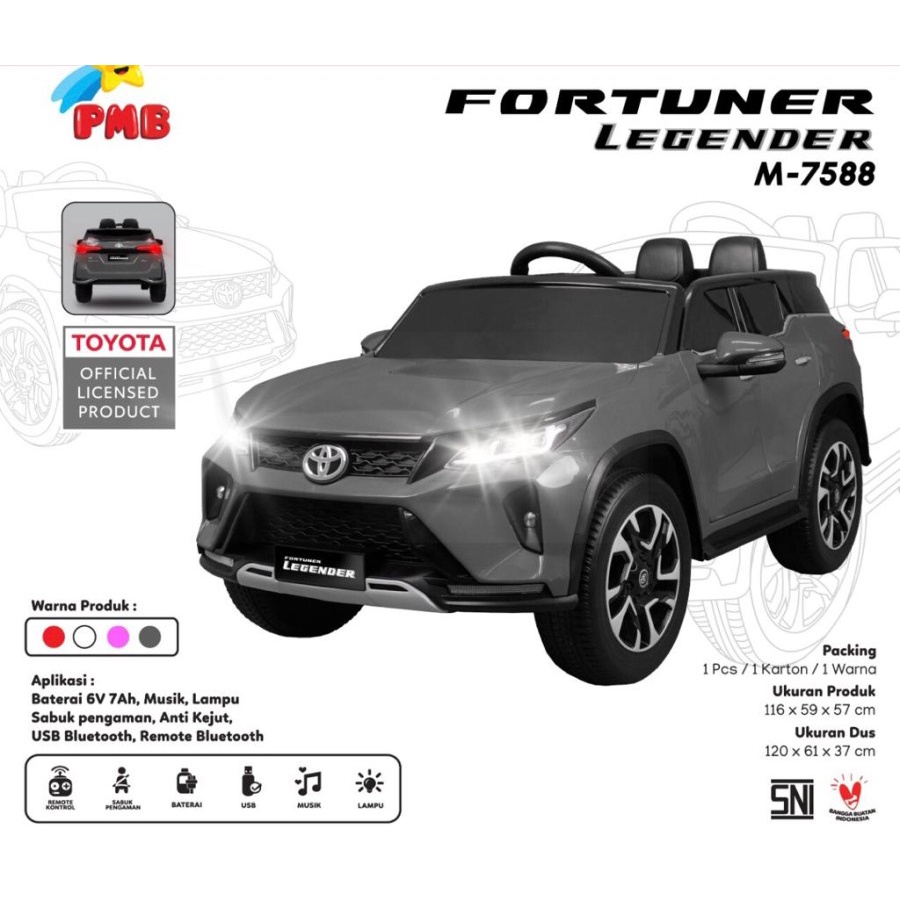 Mobil Fortuner Legender M7588-G / Mobil Aki Anak / Mobil Aki Lengkap