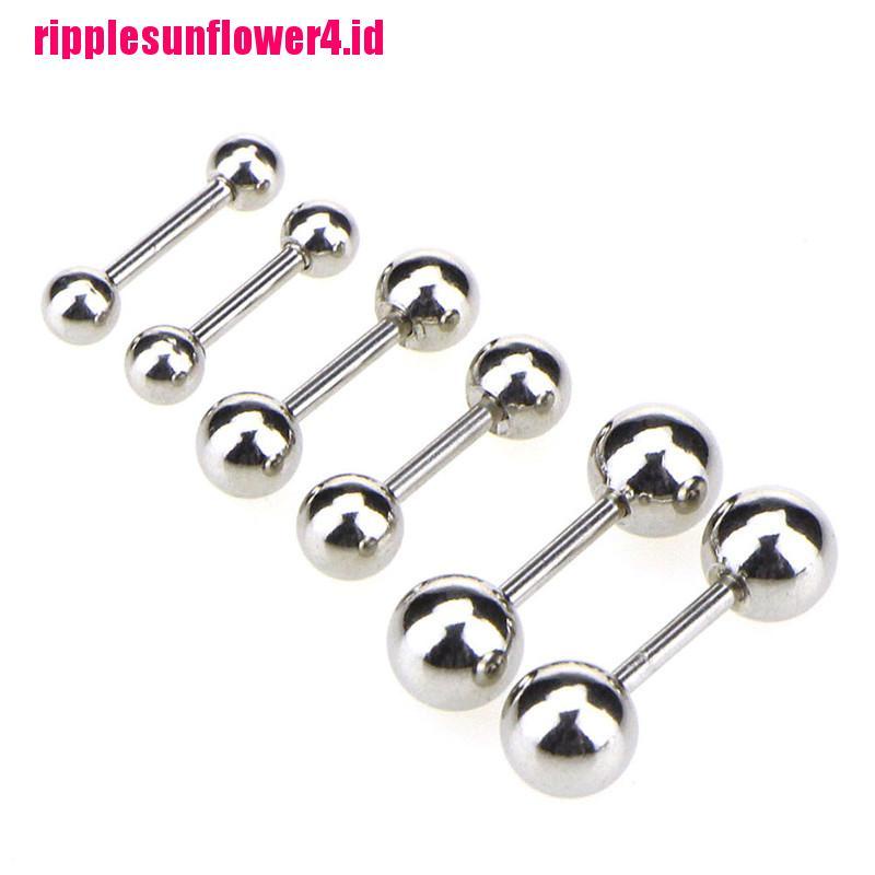 Anting Stud Tindik Tulang Rawan Bentuk Barbell Bahan Stainless Steel