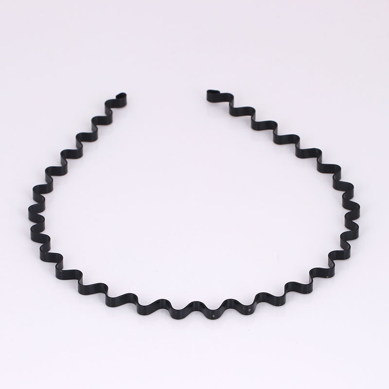 Men's And Women's Sports Wavy Metallic Elastic Black Hair Hoop/Anti-Slip Simple Fashion Style Headbands /Face Washing Makeup Sports Headwear/ Daily Hair Accessories