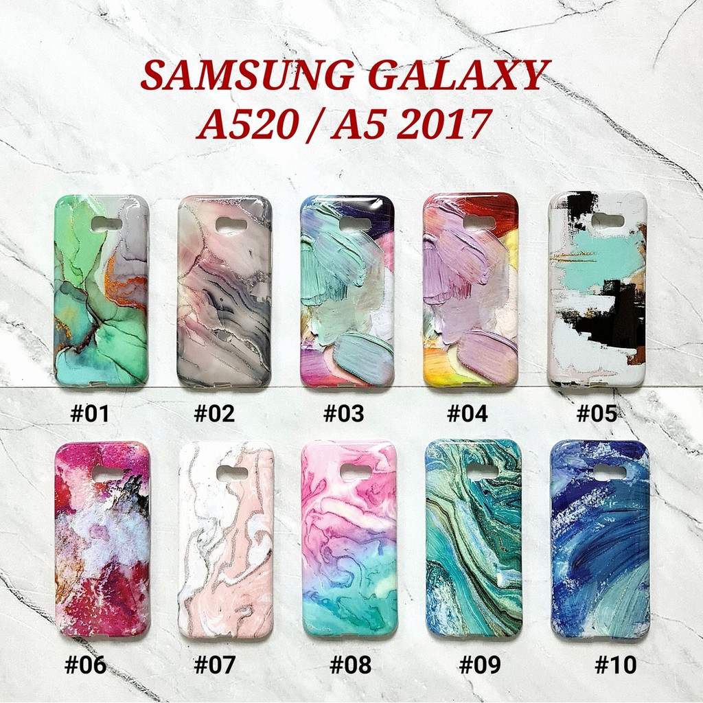 SAMSUNG A5 A5 2015  A520 A5 2017  A6 PLUS  A750 A7 2018  A8 PLUS - PAINTING GLITER Soft Case Marble