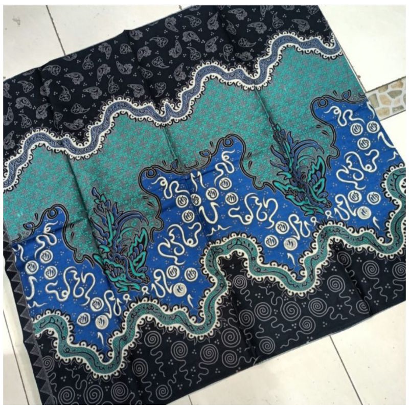 kain batik solo motif cacing biru ijo tosca