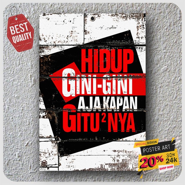 Hiasan dinding Poster Motivasi - Pajangan dinding - Dekorasi kamar - Wall decor - Typo - 203007STA