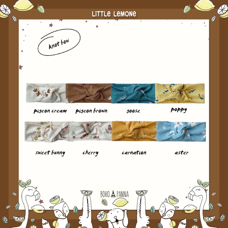 BOHOBABY / BOHOPANNA KNOT BOW PRINT motif printed bandana headband bando bayi anak boho baby panna