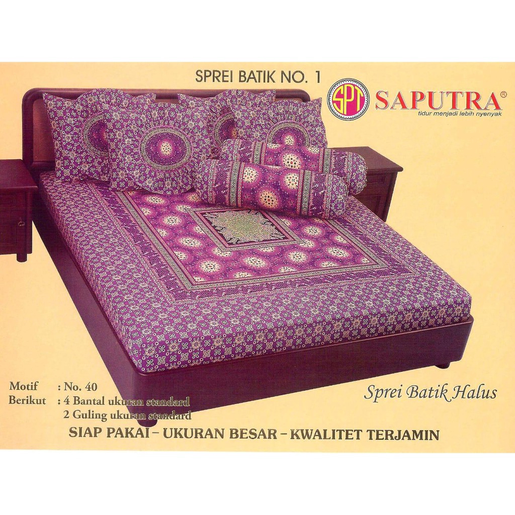 Saputra Sprei Batik 180x200 Full Katun Motif 40 / Seprai No 1