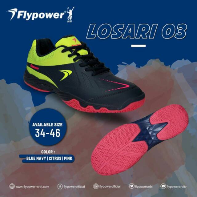 sepatu badminton flypower losari 03 original