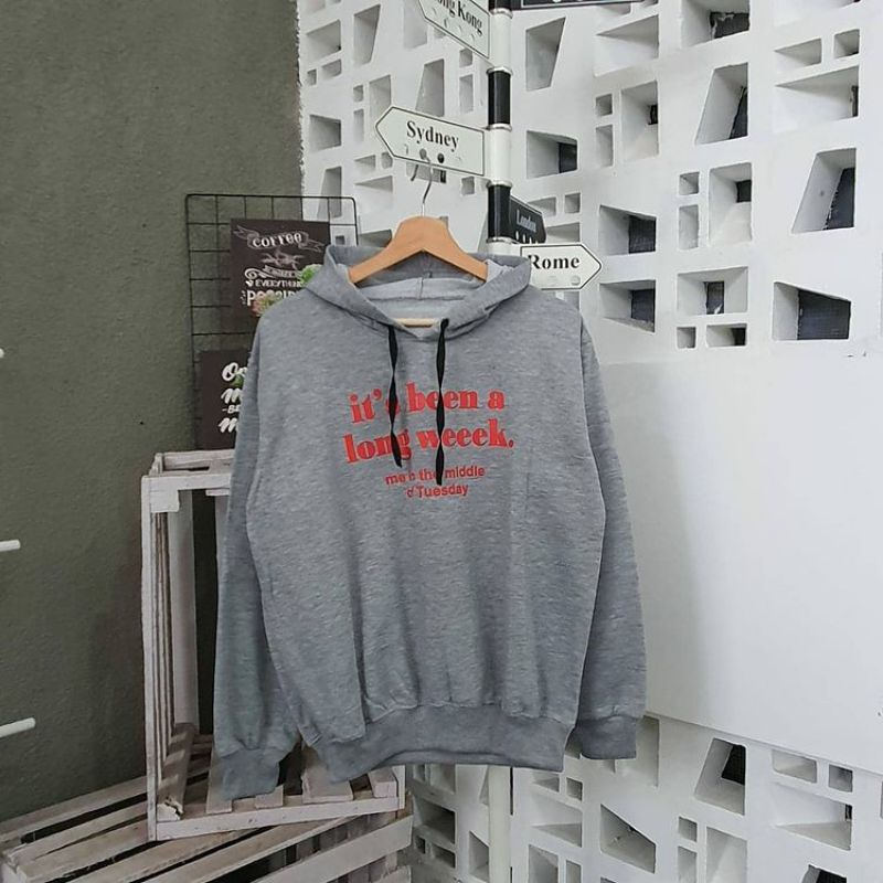 Sweater Hoodie LONG WEEK/hoodie couple/gudang fashion