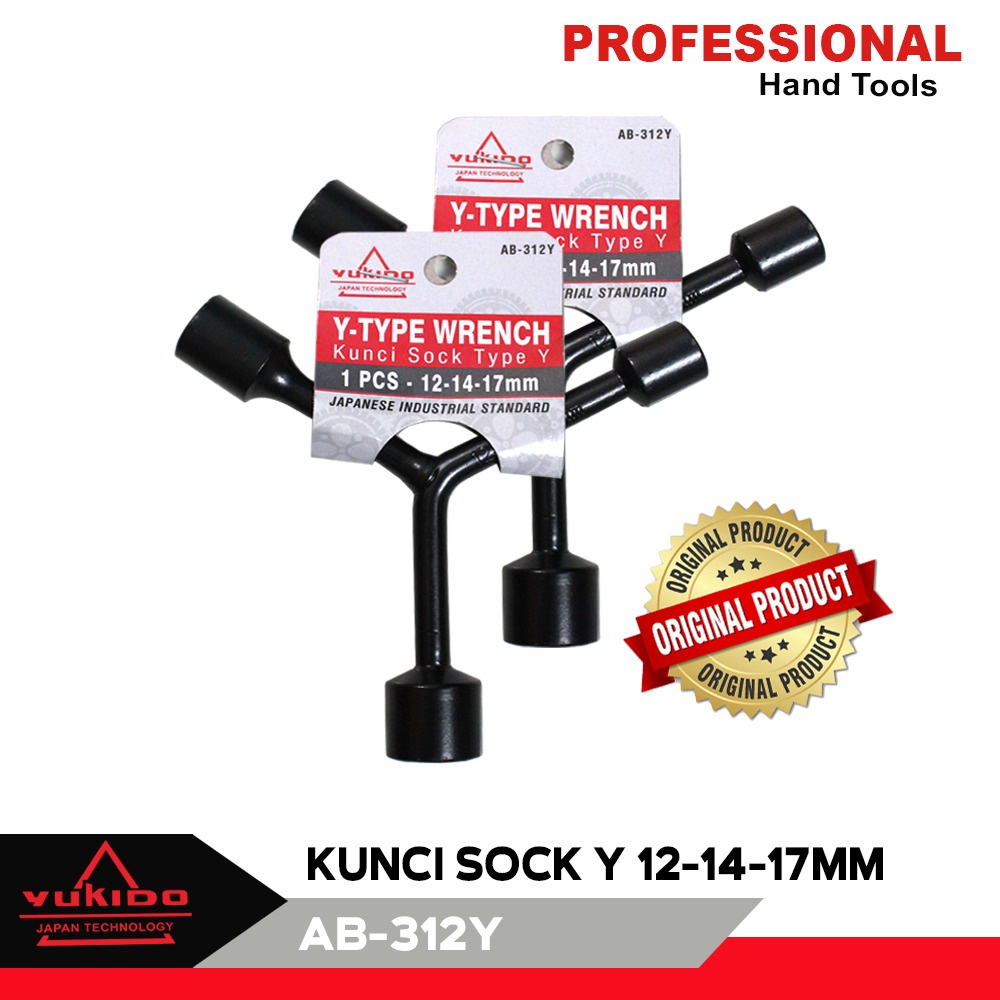 COD Kunci Sok Y 12 x 14 x 17 mm Pendek / Kunci Sok Y Murah / Kunci Sock Shock Socket HITAM