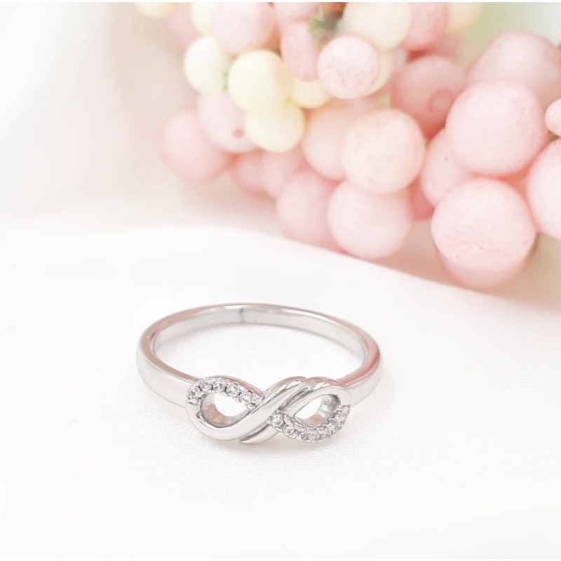 Cincin Wanita Xuping Asli Model Kasual Lapis Emas Putih