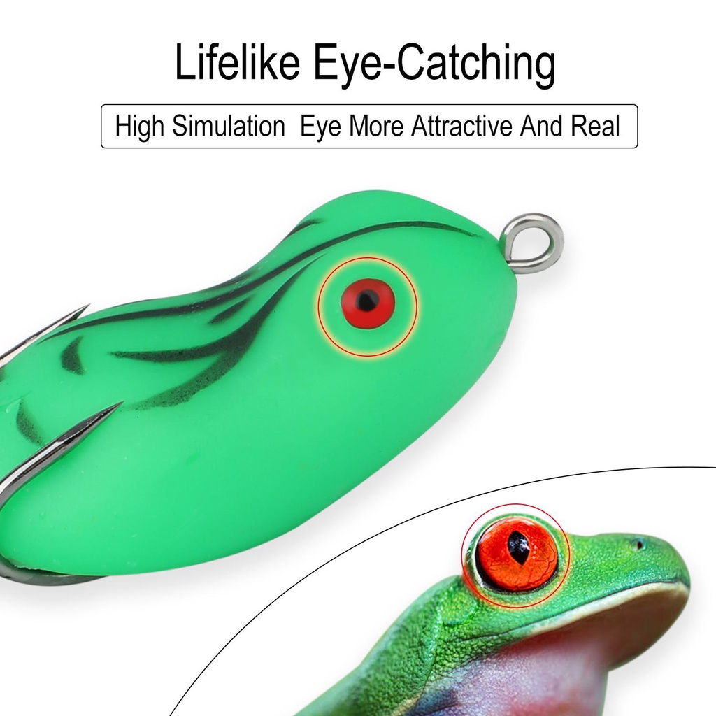 HAIYI FISHING 3D Fishing Lure Umpan Pancing Lure Fishing Lure 5cm/7g Umpan Pancing Umpan Payet Berputar Umpan Casting Lure Soft Lure Soft Frog Bentuk Katak