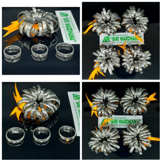 Cincin Monel Iras Permata 20 Pcs Cincin Couple Nhd Grosir