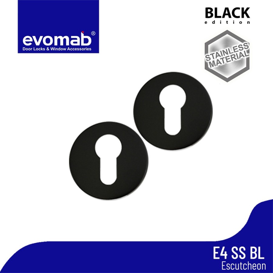 Evomab Aksesoris Pintu Ring Kunci Escutcheon E4 SS BL BLACK