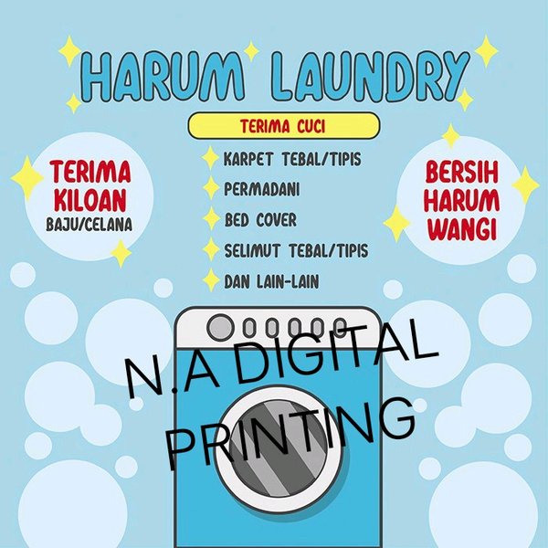 

Unik Spanduk Banner Laundry Ukuran 100cmx100cm Murah