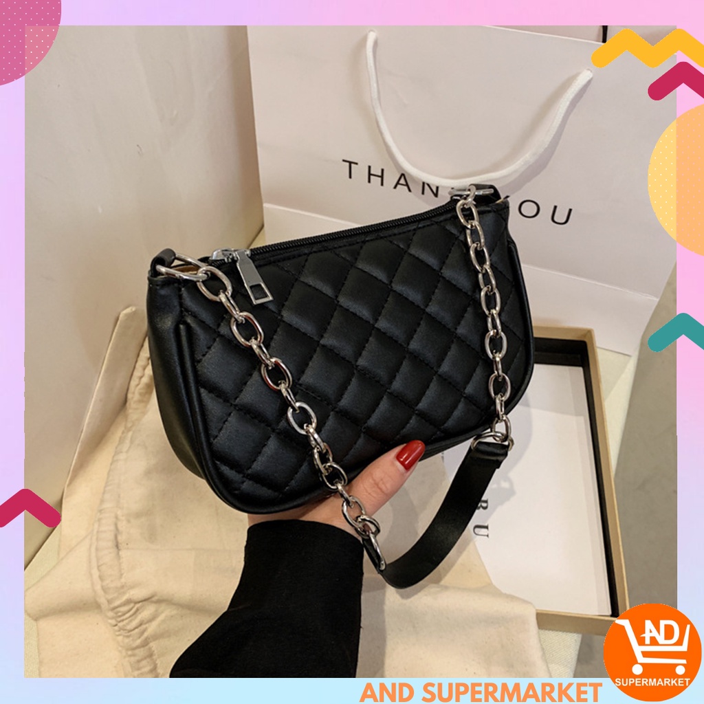 AND COD Tas Selempang Fashion Wanita Tas Bahu Bahan Kulit Sintetis Dengan Tali Rantai Tas Cewek T215