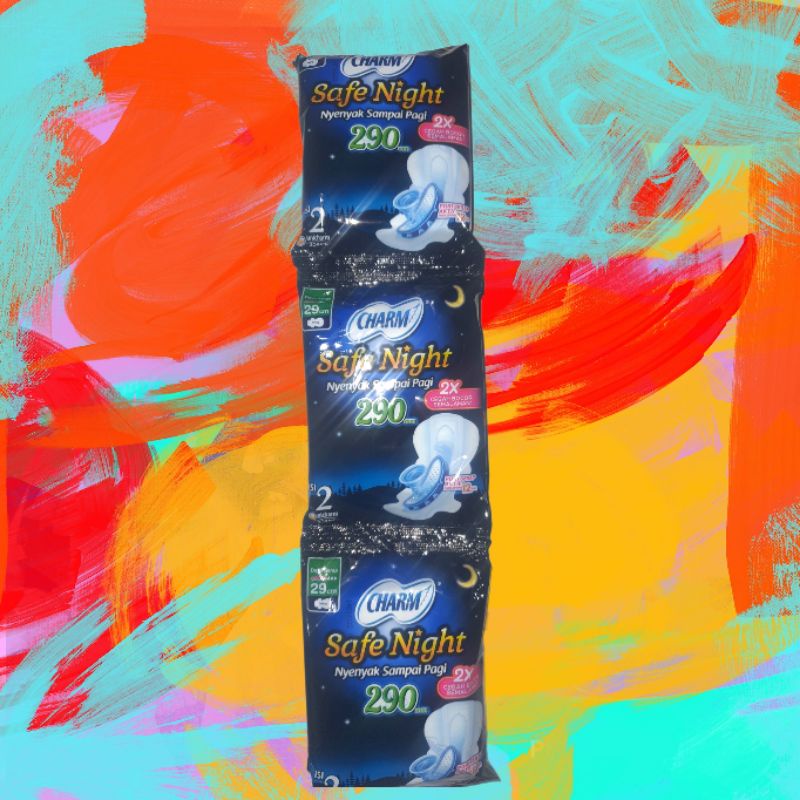 Softex Charm Safe Night 35 & 29 cm Wing 1 Renceng 10x2pads.