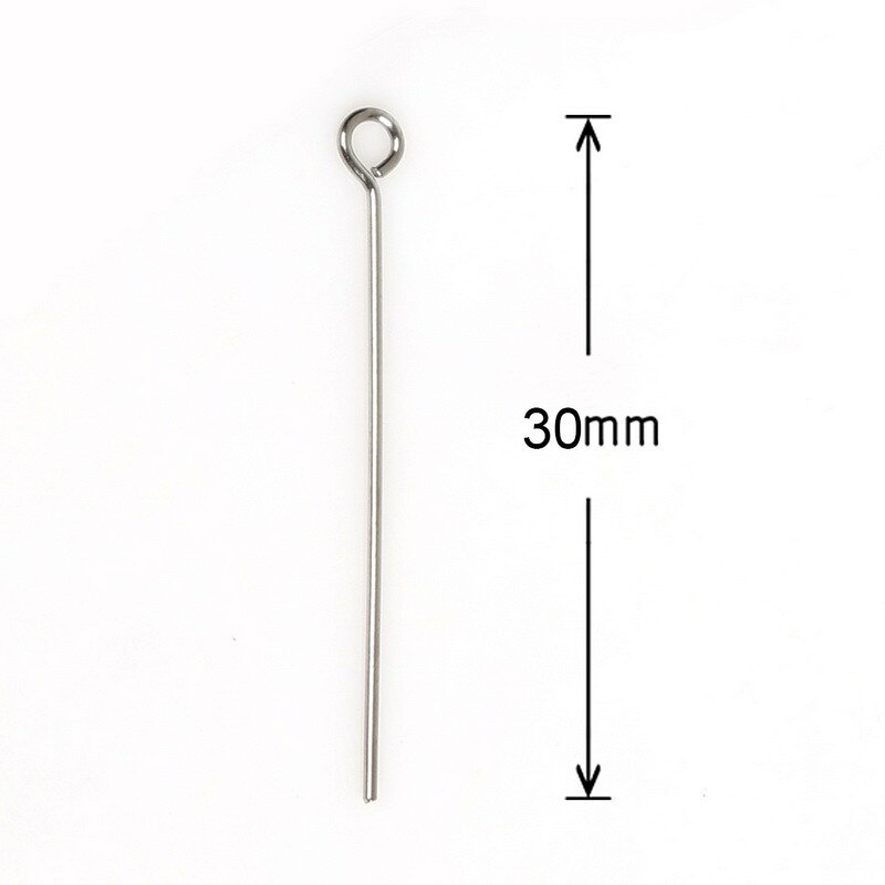 200pcs 15/20/25/30/35/40mm Nine Words Pins Stainless Steel Eye Pins Jewelry Findings For Jewelry Making Earrings DIY Accessories