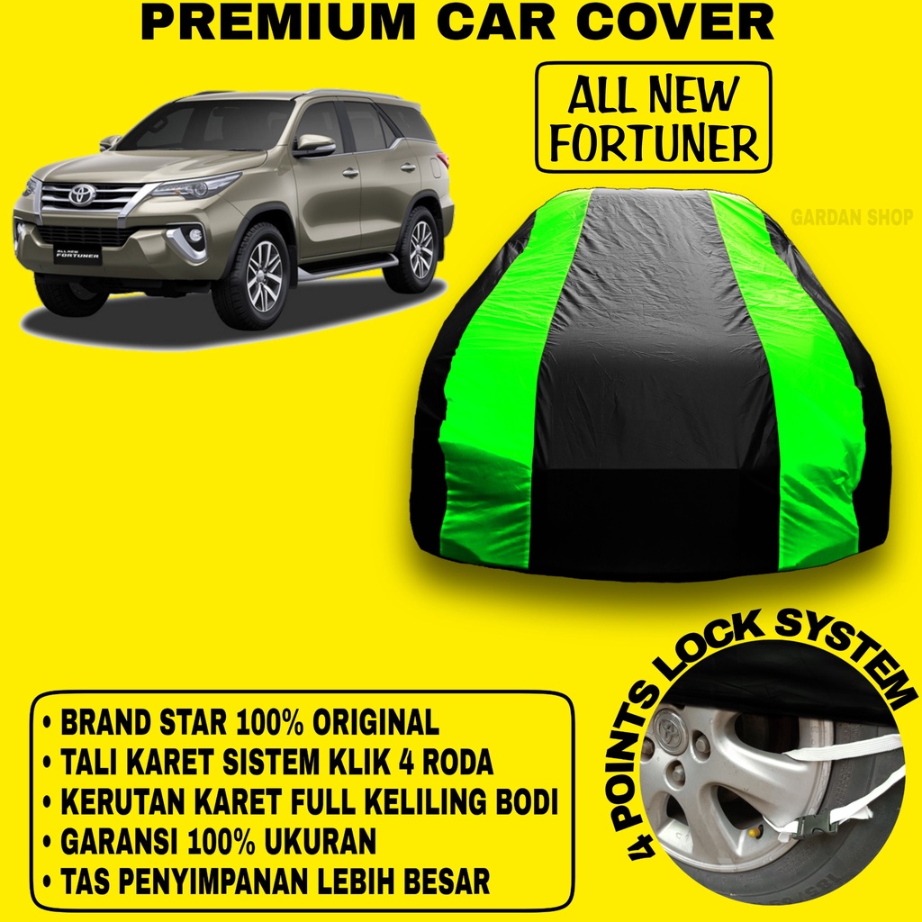 Body Cover ALL NEW FORTUNER Sarung Strip HIJAU Penutup Pelindung Bodi Mobil All New Fortuner PREMIUM