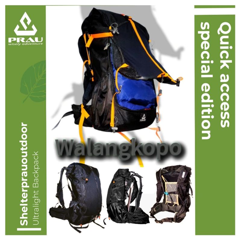 Backpack Ultralight shelter Prau tas gunung ringan merk shelterprau type walangkopo