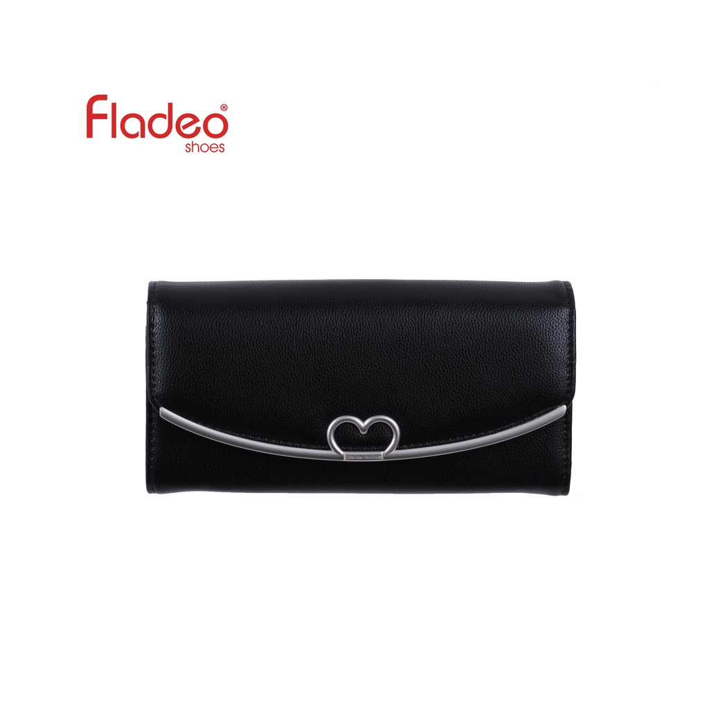 Fladeo I21/QD168-DH/Dompet Lipat Panjang Wanita [ Flap Wallet ] - Black