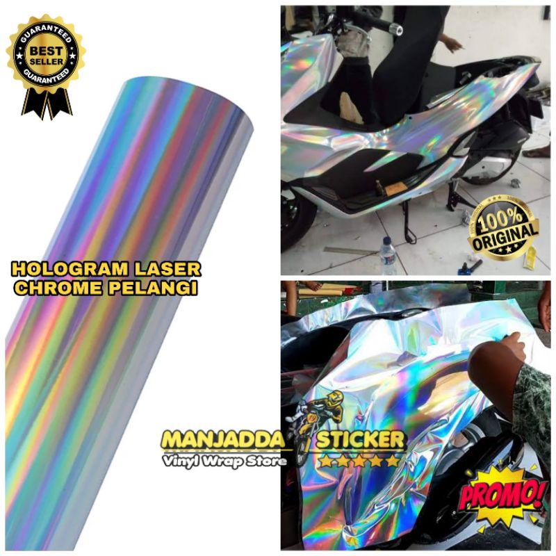 Stiker Skotlet Motor Stiker Hologram Pelangi Super Glossy