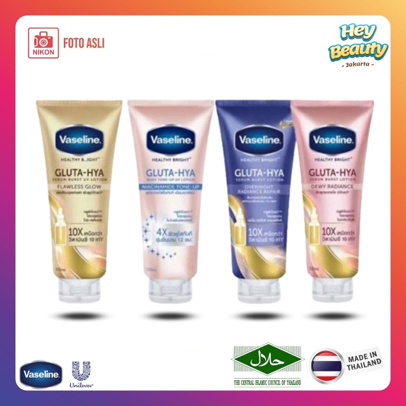 Vaseline Gluta-Hya Serum Burst Lotion Original Thailand 330ml