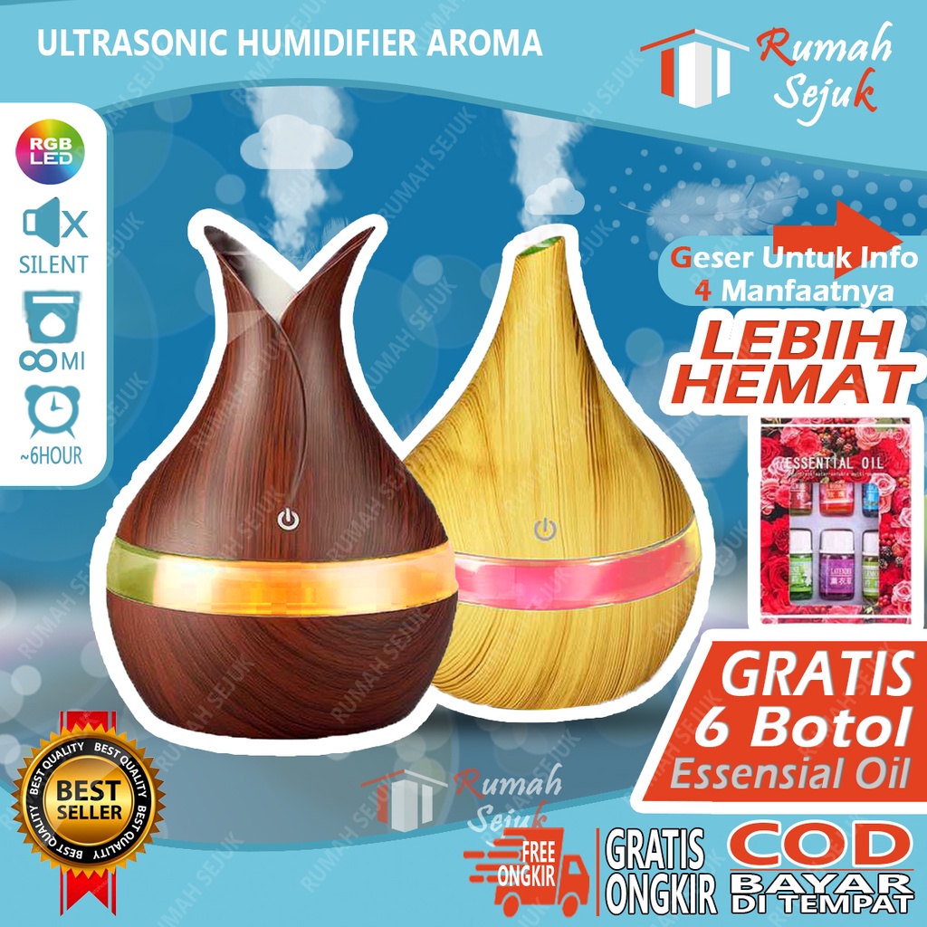 RS - Air Humidifier Diffuser Aromaterapi Alat Pengharum Ruangan Difuser Disfuser Unik Lucu RS-H3 Humdifier Purifier Difusser Defuser Humidifer Humadifier Humudifier Dispuser Humifider Portable Mobil Car Uap Hiasan Kamar Lampu LED Free Gratis Oil