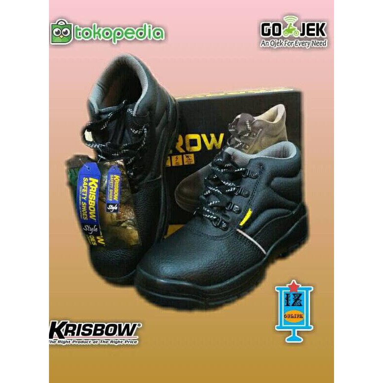 Sepatu safety Krisbow Arrow 6 inch - Hitam, 44