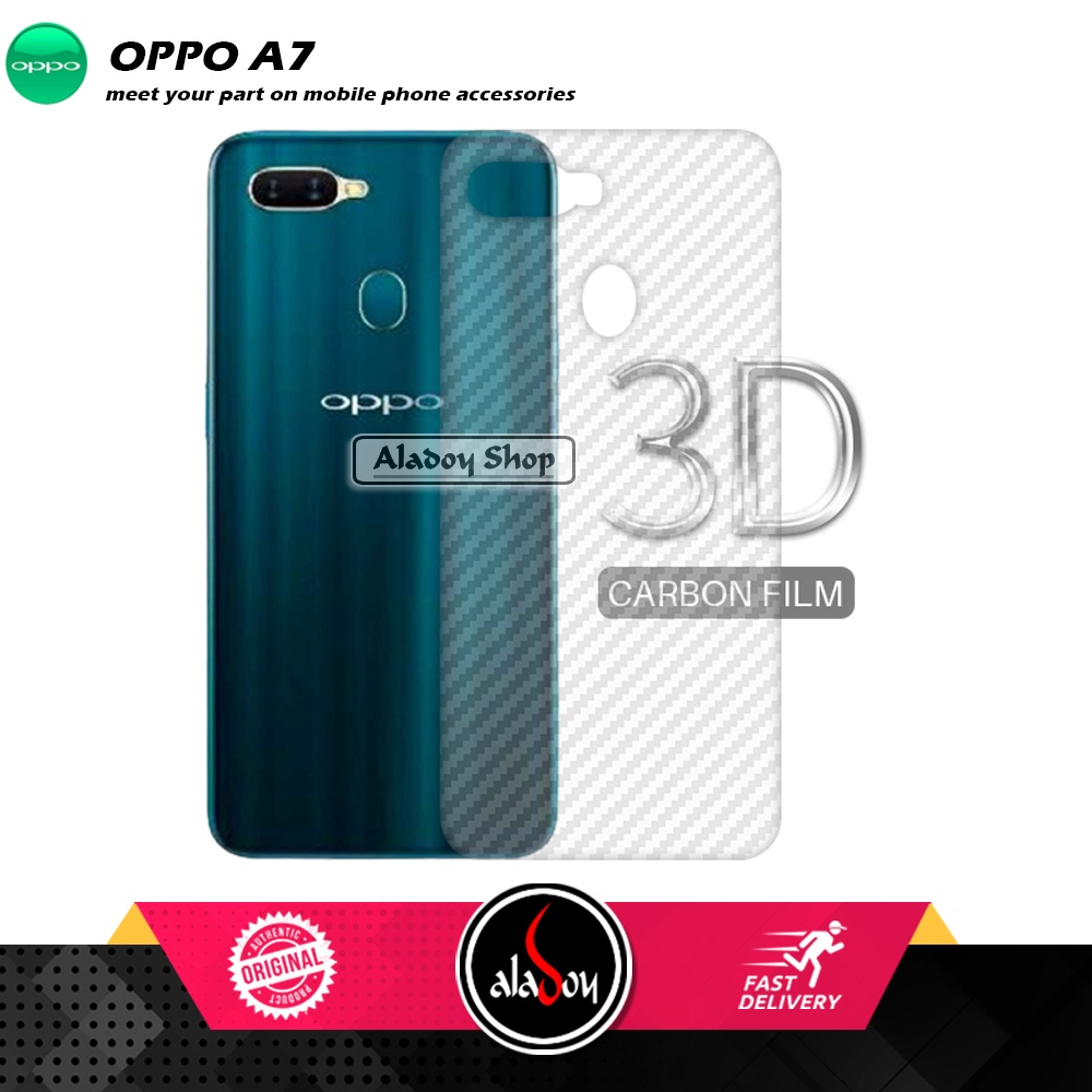 Case Oppo A7 Armor Fushion Transparent Casing + Tempered Glass Full Layar dan Skin Carbon