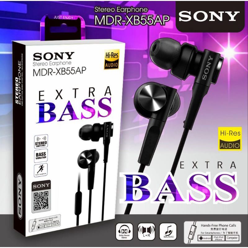 [SO] Hf Handsfree Headset Sonyy MDR-XB55AP Super Bass + Mic Suara Bagus