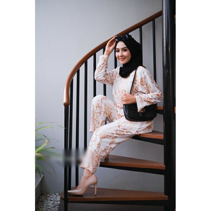 (COD) Karina Set Dye - Setelan Wanita Muslim - Setelan Kondangan - Baju Atasan Dan Celana - Setelan