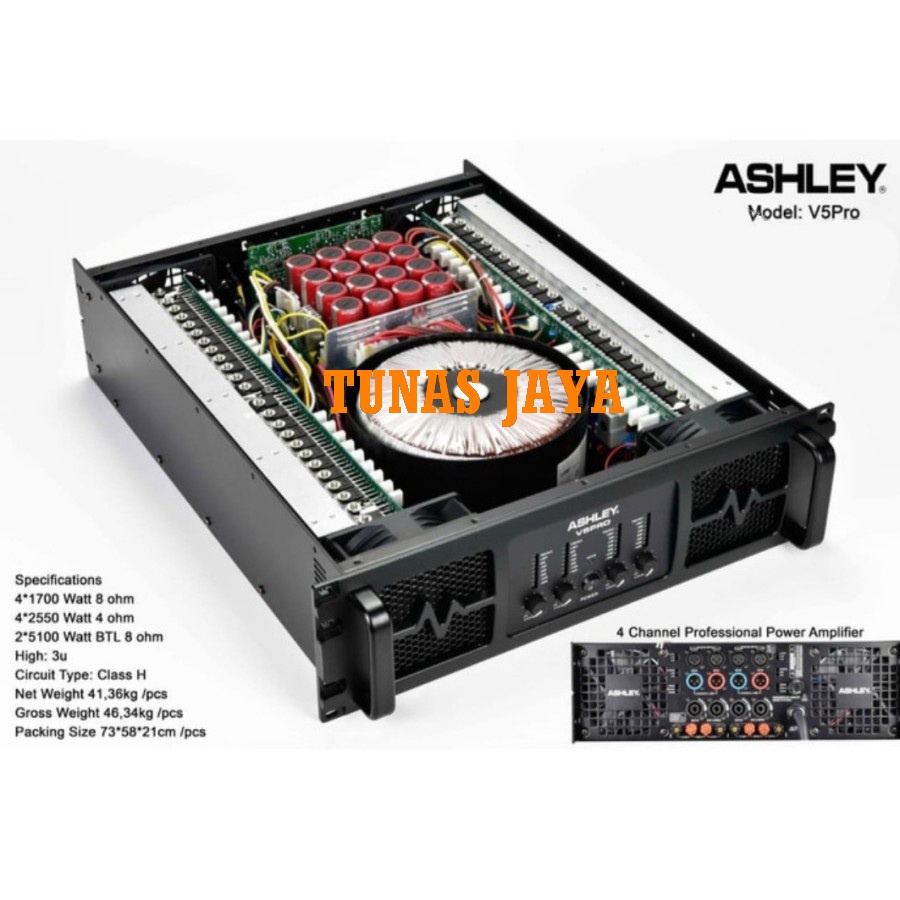 Power Amplifier Ashley V5PRO Original 4 Channel V5 PRO