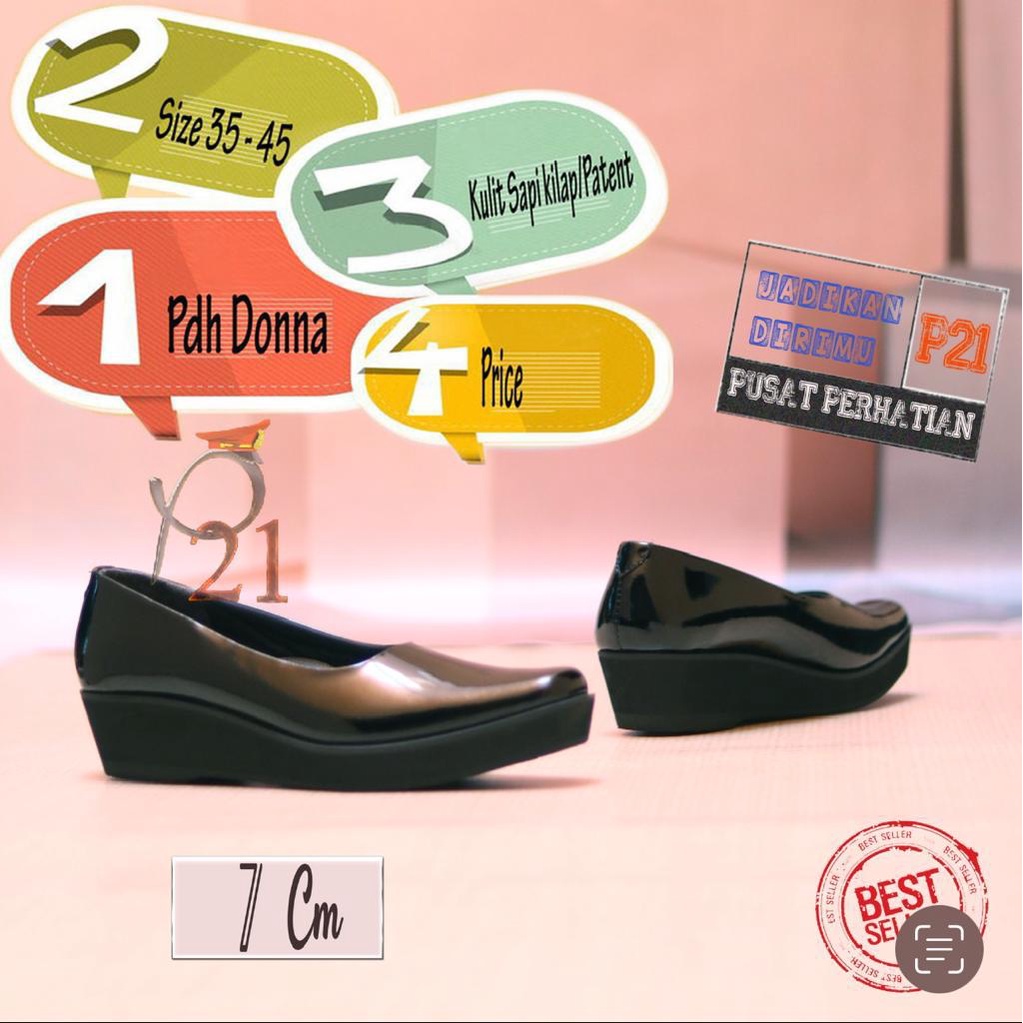 PDH DONNA 7 CM P21 SEPATU WANITA