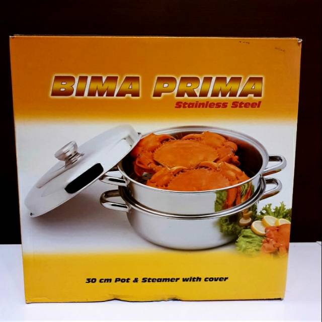 Bima Prima Pot and steamer with cover 30cm/panci kukus