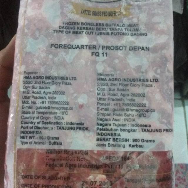 

Daging frozen import