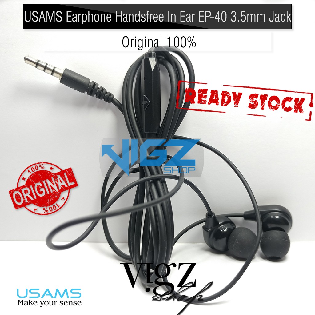 USAMS Earphone Handsfree In Ear EP-40 3.5mm Jack EP-40 Original