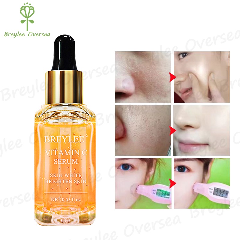 BREYLEE Serum Vitamin C Whitening Serum Brighten Lifting Firming Fade Dark Spots Moisturizing(17ML)