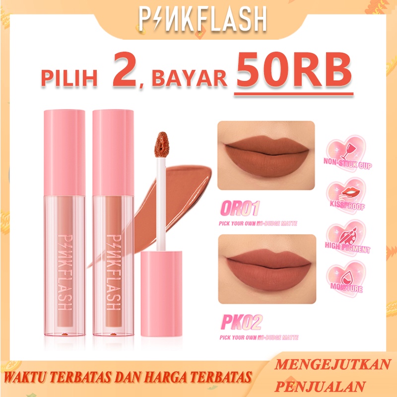 PINKFLASH More&amp;More Liquid Matte Lipstick Transferproof Max Non-stick Cup Mask-proof Zero Wear High Pigment Moisture Waterproof Lip Tint