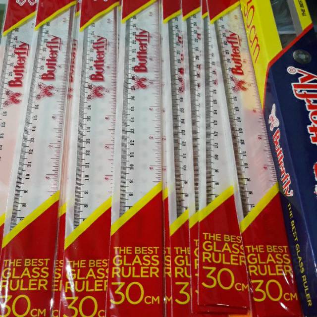 

Penggaris plastik/besi/fancy 30cm BUTTERFLY/gliter