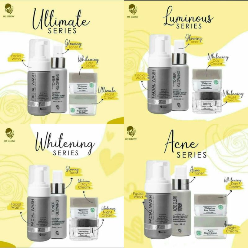MS GLOW PAKET ACNE/ MS GLOW PAKET WHITENING / MS GLOW PAKET ULTIMATE / MS GLOW PAKET LUMINOUS