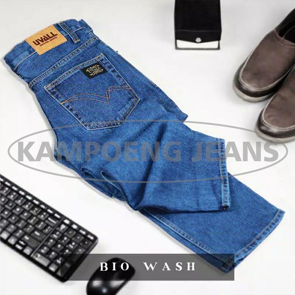 Celana Jeans Panjang Pria Regular Original Uvall Biowash -Celana Jeans Panjang Pria Reguler Premium Original