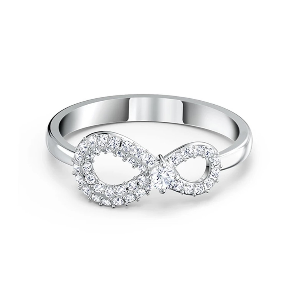 BRAND NEW SWAROVSKI RING CINCIN SILVER PERAK RHODIUM PLATED STAINLESS ORIGINAL AUTHENTIC SIZE 58