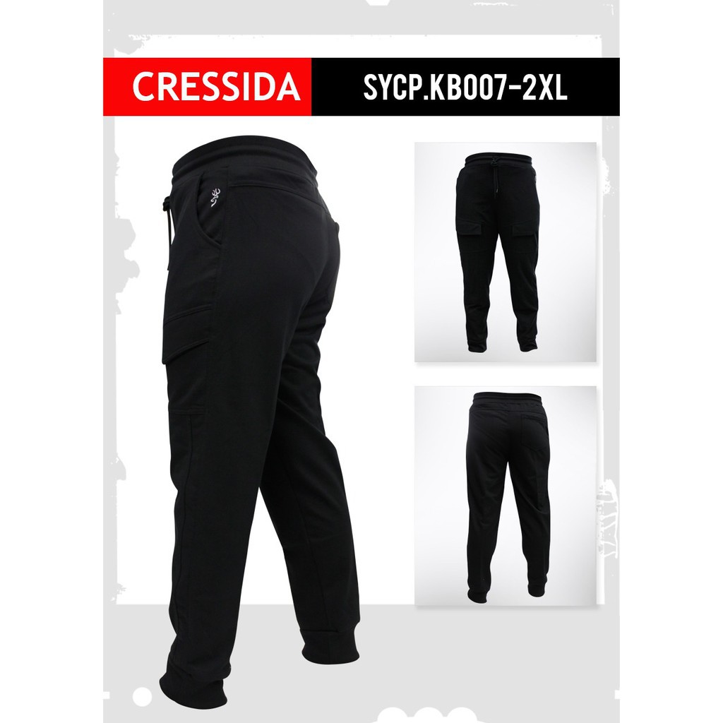 gos CRTL 2 CRESSIDA CELANA TRAINING Big Size Extra Size Polos Katun Celana Training Panjang Cowok