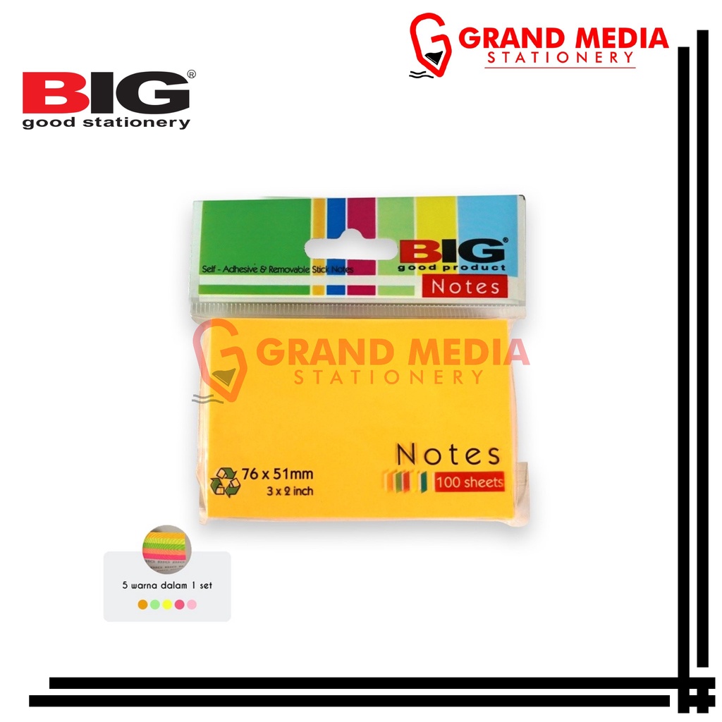 

[GRAND MEDIA] STICKY NOTES BIG TUMPUK 76x51mm