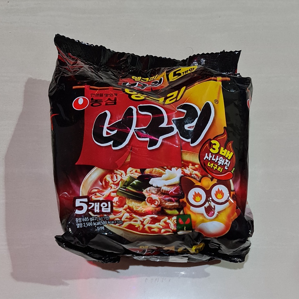 Nongshim Neoguri Korean Angry Spicy Udon Noodle 5 x 121 Gram