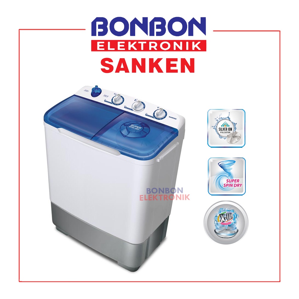 Sanken Mesin Cuci 2 Tabung 8KG TW-8800 / TW8800 / TW 8800 EBU