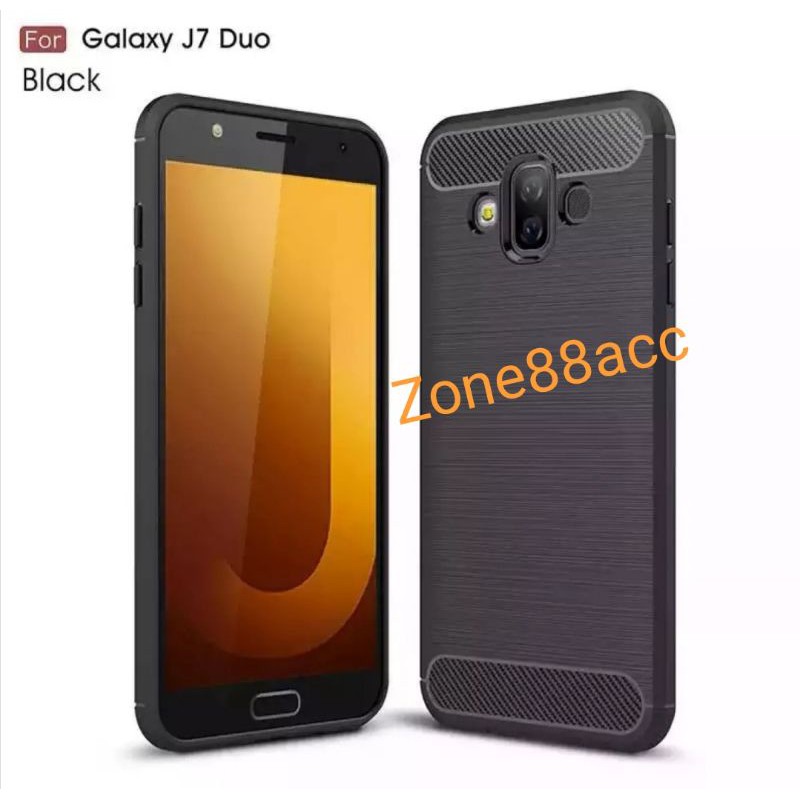 Silicon Case SAMSUNG J7 Duo Softcase iPAKY Carbon Casing Cover TPU