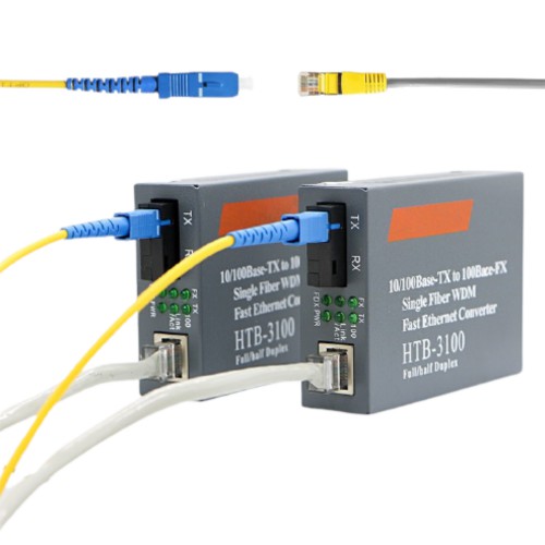 Netlink 25KM HTB-3100 Optical Media Converter Fiber RJ45 Varian Sepasang dan 1 Pcs