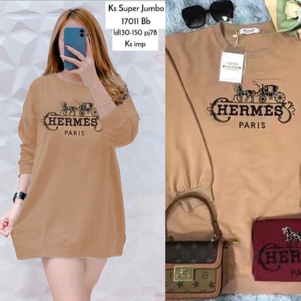 Kaos Wanita Lengan Panjang SUPER JUMBO 5XL Tiffany Import