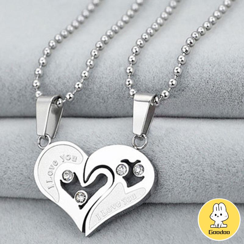 Love Magnet Kalung Couple Pelukan Choker Liontin Necklace Pasangan Cinta -Doo