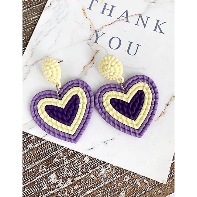 LRC Anting Tusuk Fashion Alloy Resin Love Earrings F626XX